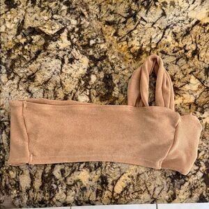 SHEIN Beige Twist Strap Crop Top